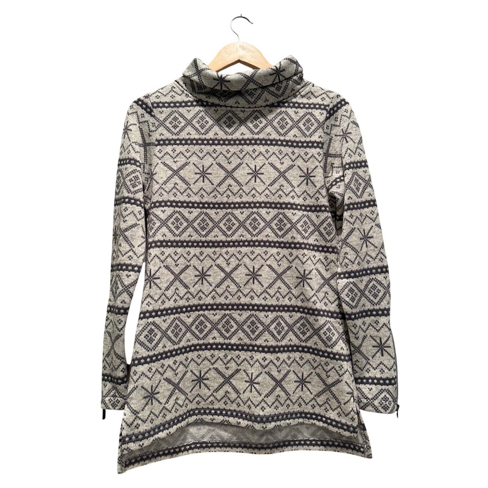 Wooly Bully Wear‎ Gray Fair Isle Mockneck Sweater Size XS